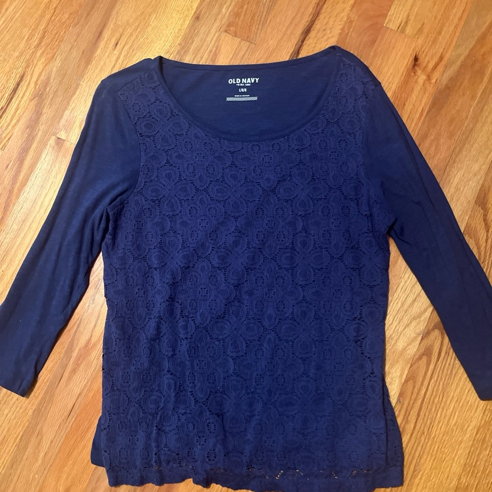 Old Navy Blue Fitted Blouse large